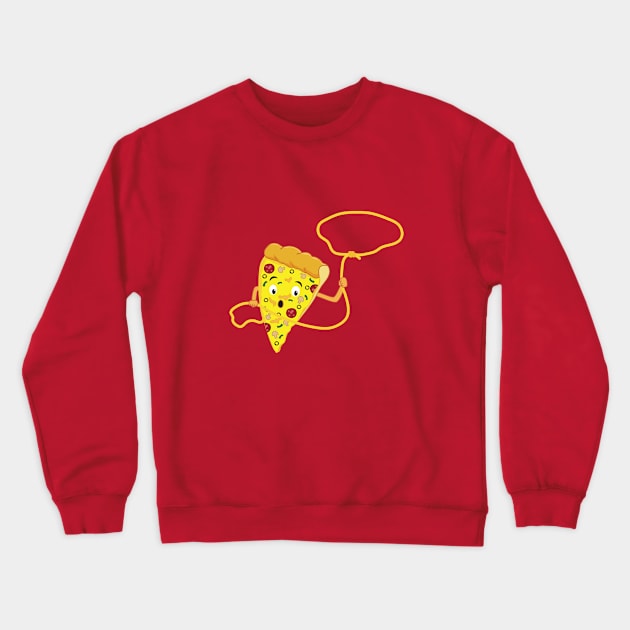 Lassoing Pizza Crewneck Sweatshirt by chyneyee